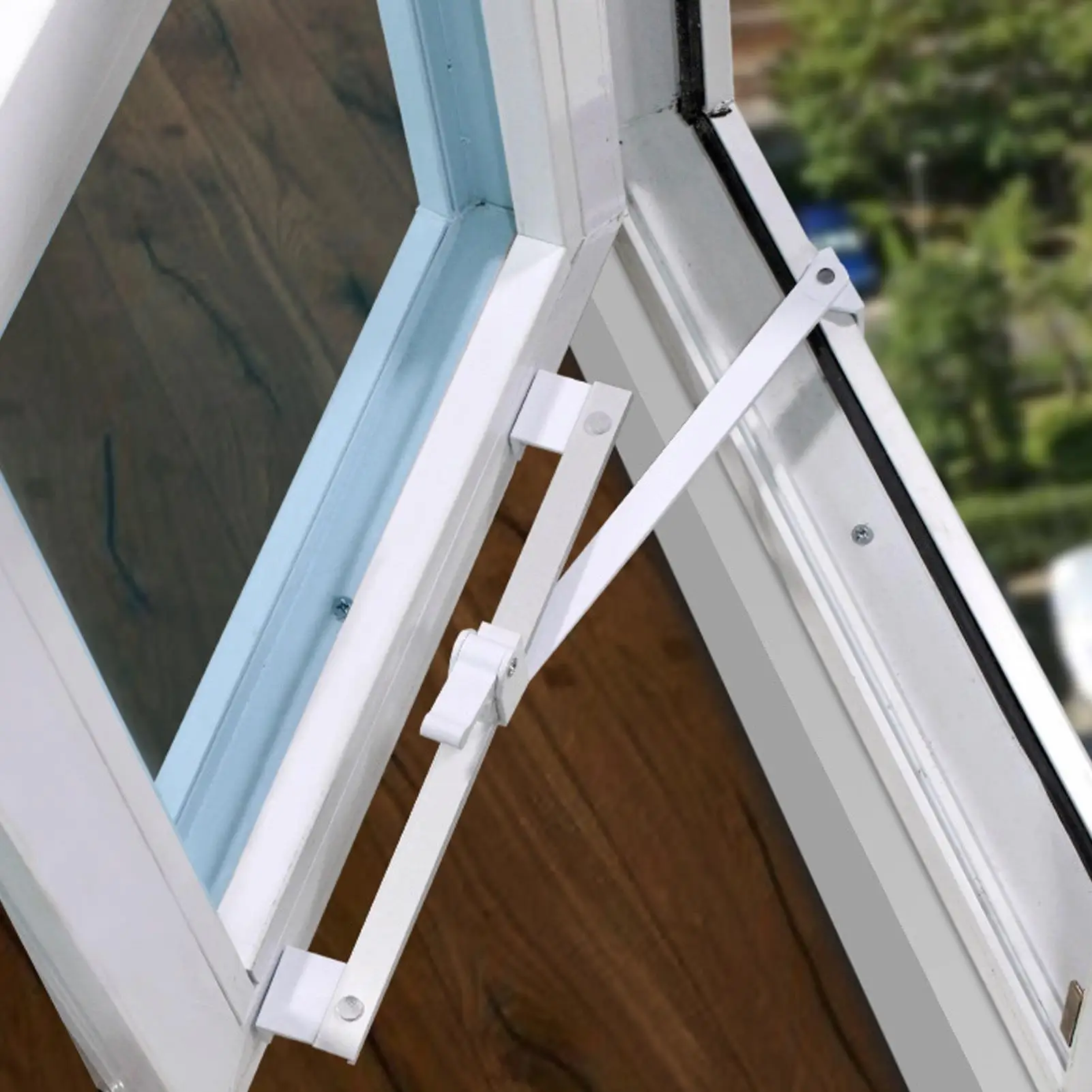 Adjustable T-Shaped Aluminum Alloy Window Wind Brace-Easy Install Silver Casement Hinge for office Use