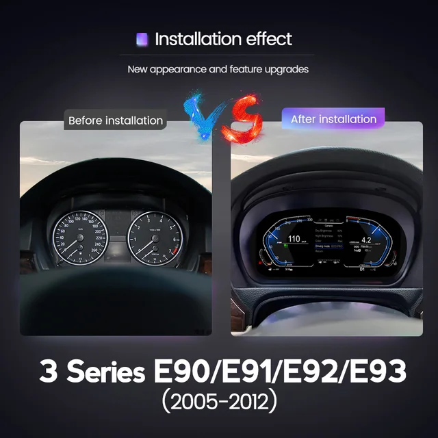 BMW 3シリーズE90e91 e92 e93用のオリジナルLCDダッシュボード 