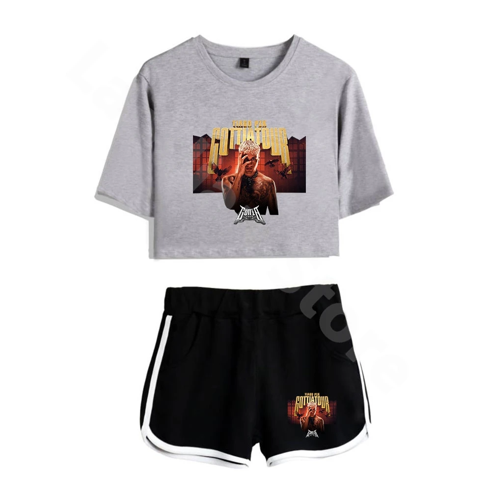Tiago PZK Gotti A Tour 2025 Tee Shorts Suit Fashion Two Piece Sets Casual Short Sleeve 2 Piece Set Hip Hop Tees Funny Crop Top 6