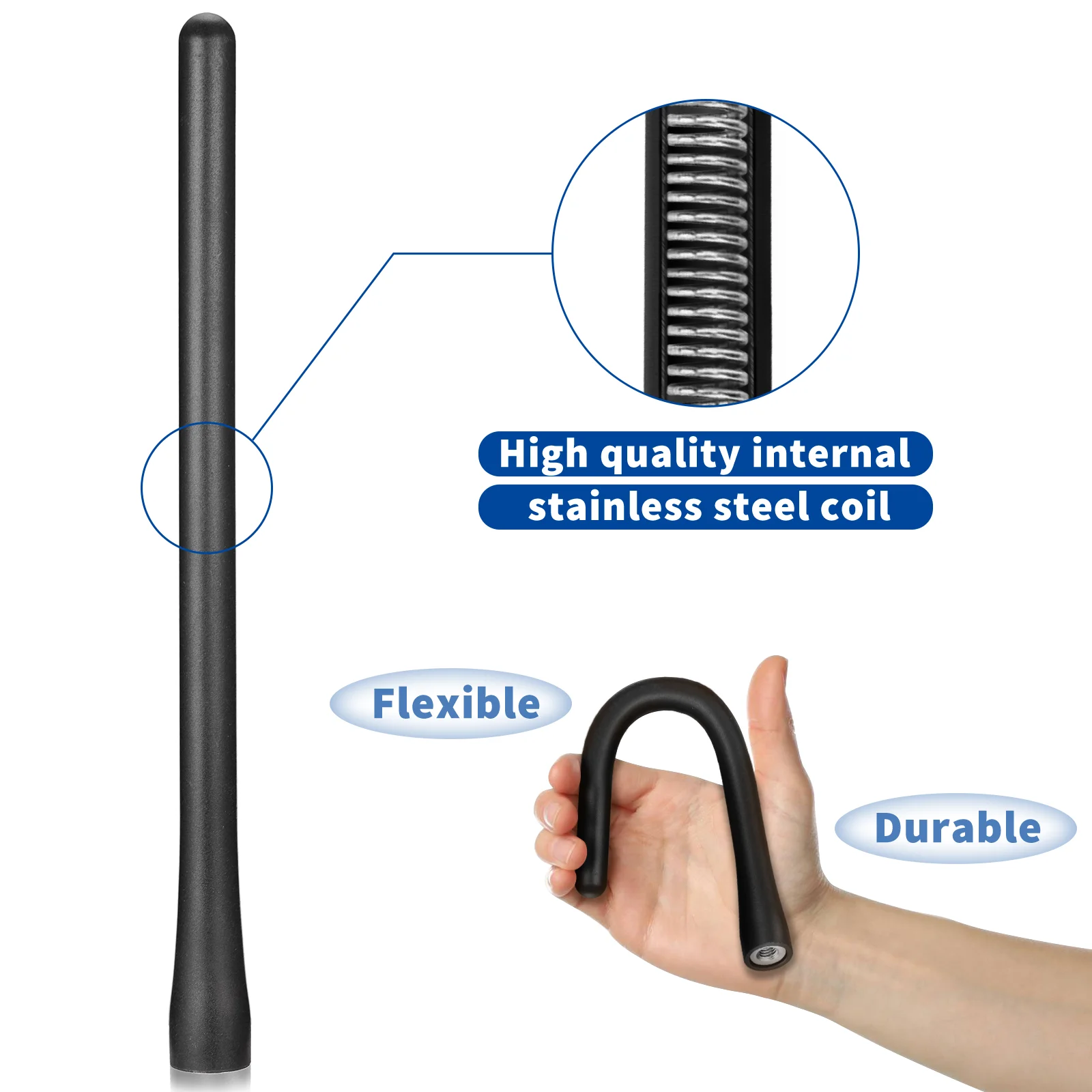 

Superbat 8 Inch AM FM DAB Antenna Mast with 3 Adapter Screws-TLN4045