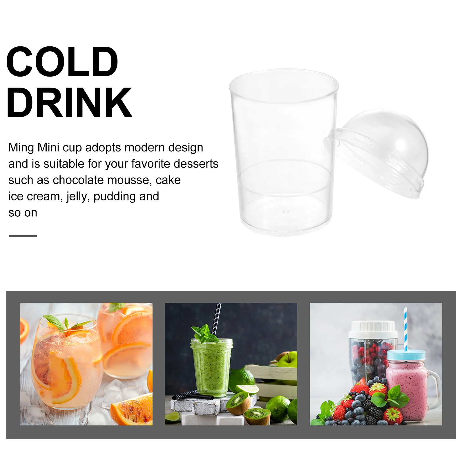 20 Pcs Sweet Dessert Cup Plastic Mugs With Lids Pudding Cups Jelly Parfait Ice Cream Disposable Cups Transparent Mugs Elegant