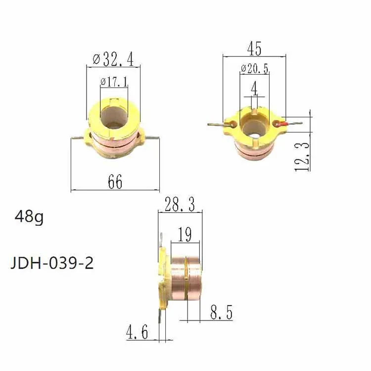 

5Pcs 17.1x32.4x8.5(28.3) Slip ring JDH-039-2