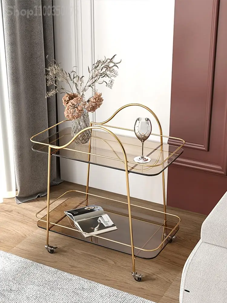 European-style wine cart trolley hotel dining cart creative coffee table living room trolley dining home mobile