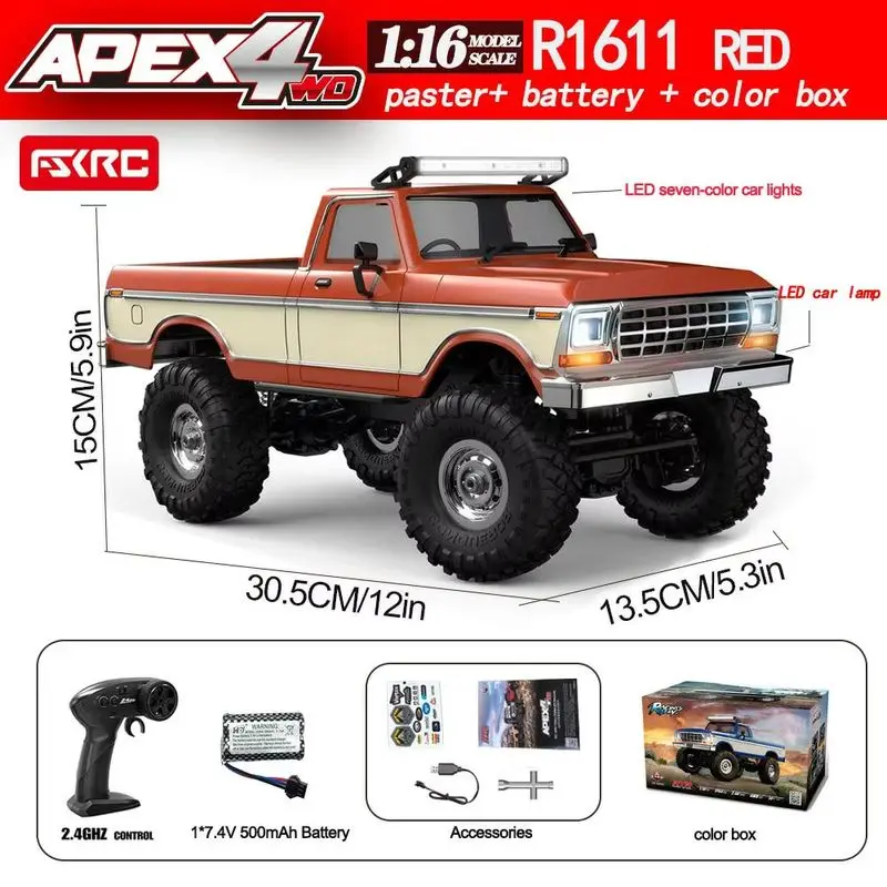 Voiture RC 4x4 Tout-Terrain 1:16 - Crawler HB R1611 LED