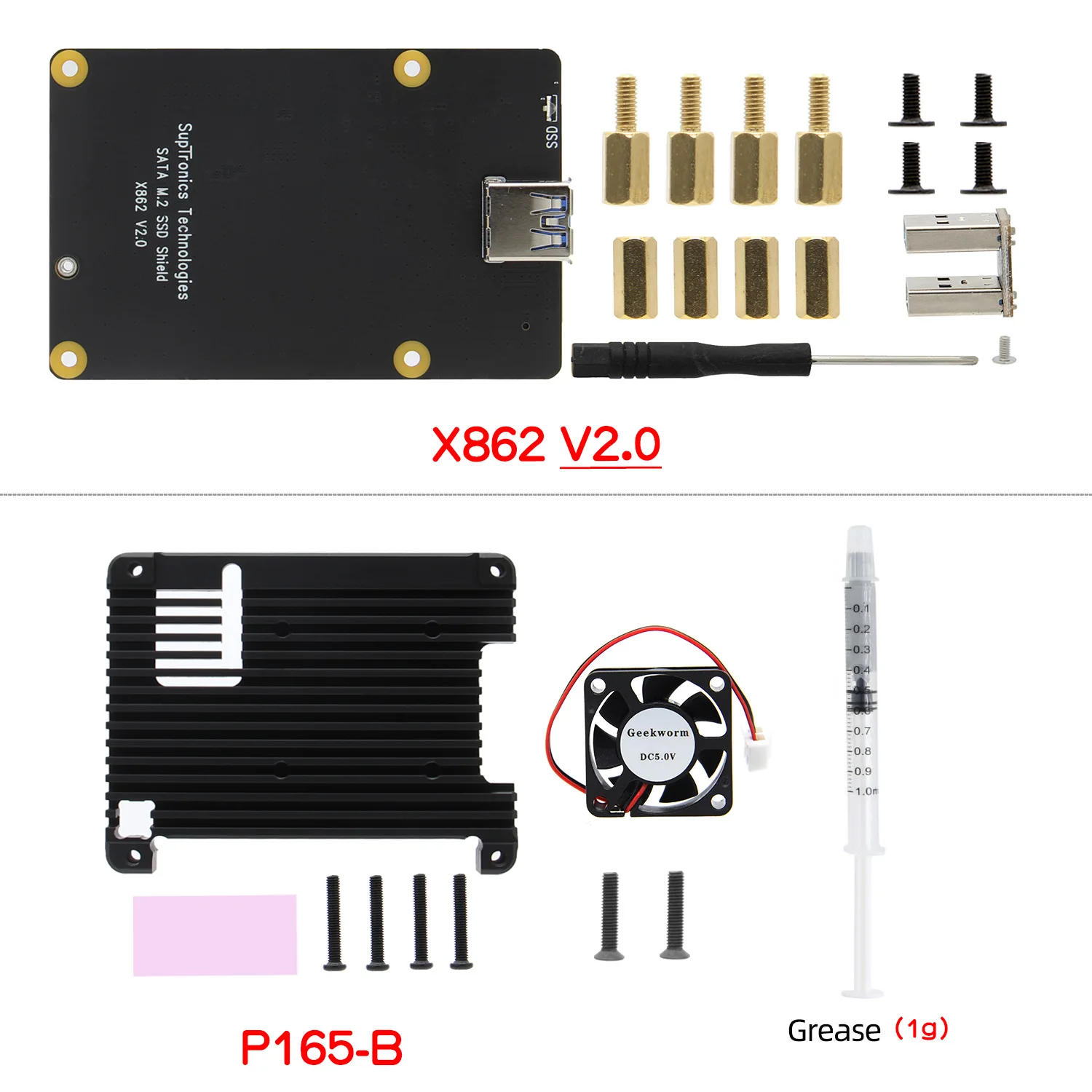 Raspberry Pi X862 V2.0 M.2 NGFF 2280 SATA SSD Storage Expansion Board / Shield for Raspberry Pi 4 Model B