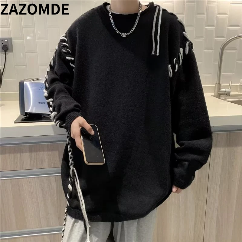 

ZAZOMDE Vintage Fall Sweater Men Clothing Knitted Sweaters For Men Winter Clothes Pullover Men Tops 2022 Autumn New Arrivals