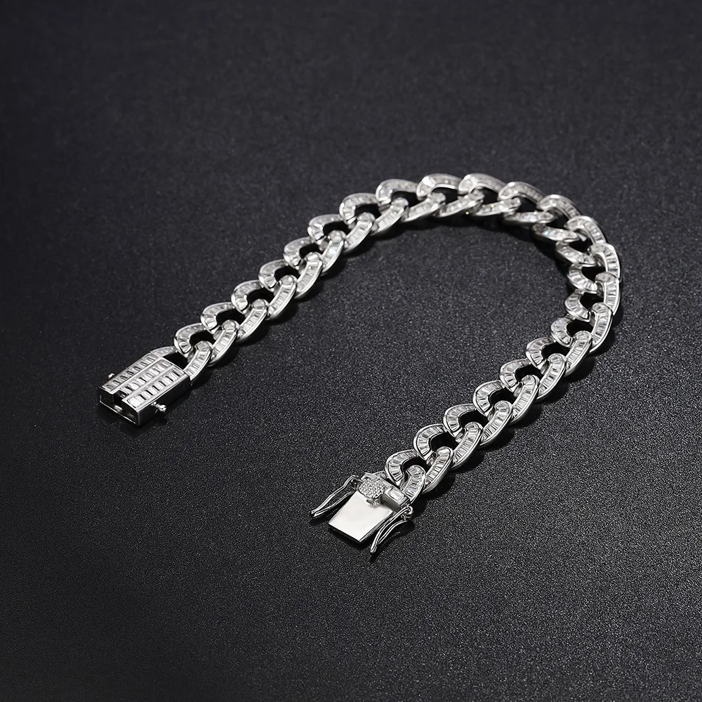    ũ ü 15-22 CM  Pave Full T-Square Zircon Hip Hop Rock Fine Jewelry For Men Women