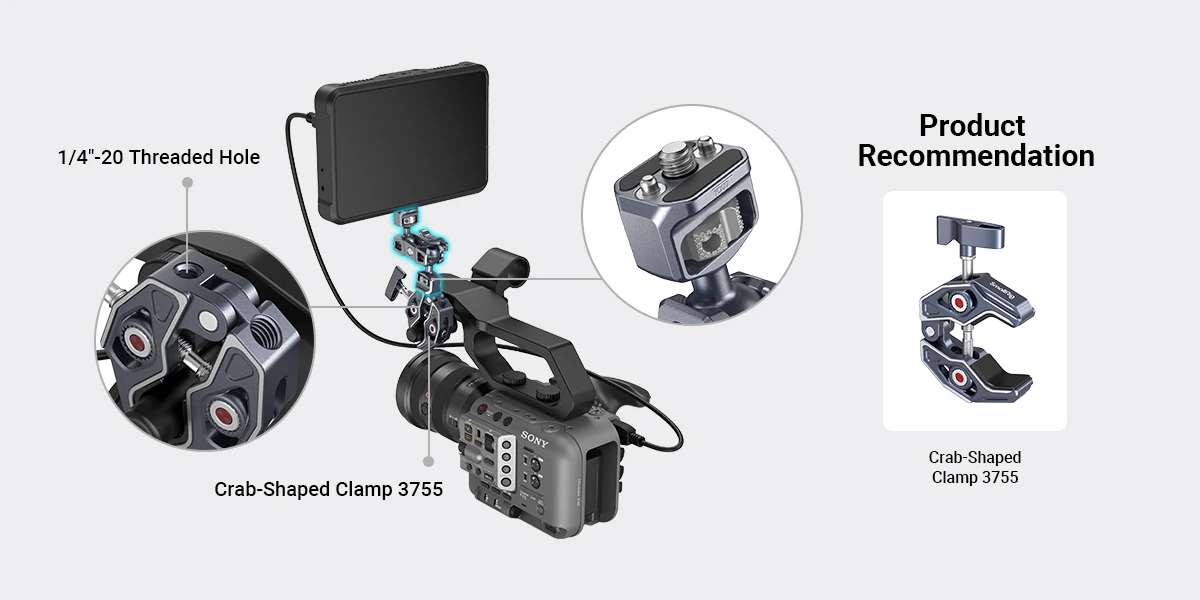 SmallRig Magic Arm Flexible Articulating Arm with 1/4” Screws, Field Monitor Mou