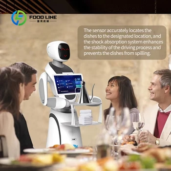 Robot di servizio umanoide personalizzato di alta qualità Consegna autonoma intelligente con 360 °   Utilizzo della ricezione di navigazione laser