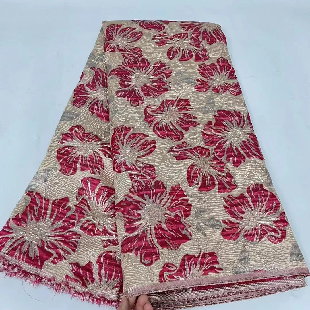 

Latest African Lace Fabric Embroidery Gilding Brocade Tissue Design French Jacquard Tulle Lace Fabric For Wedding Birthday