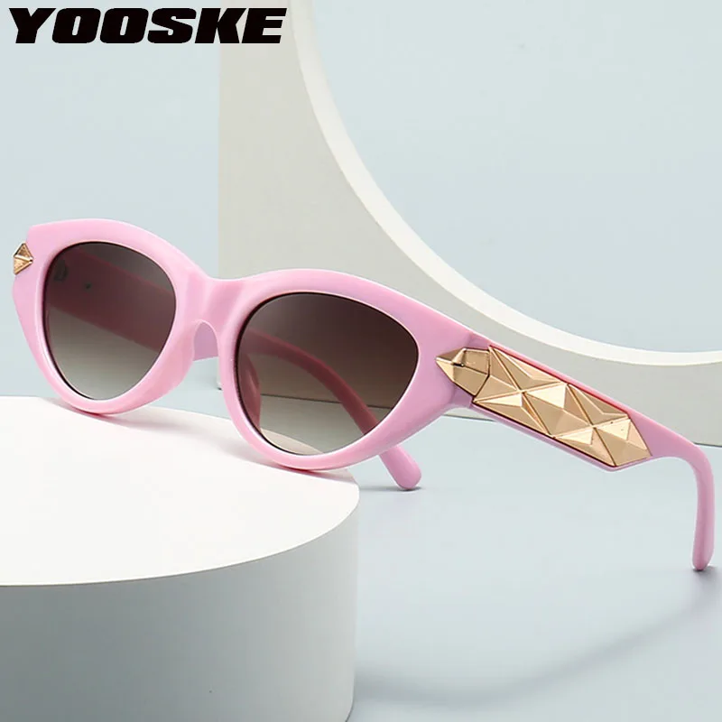 

YOOSKE Fashion Cat Eye Punk Sunglasses Men's INS Trendy Retro Driving Sun Glasses Women Luxury Brand Designer UV400 Shades