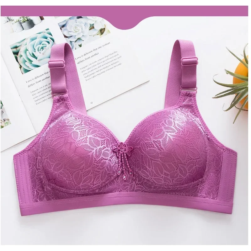 Comfortable Breathable Adjustable Brassiere Thin Section Without Steel Ring Bra Large Breasts Appear Small Side Gathering Bra 6
