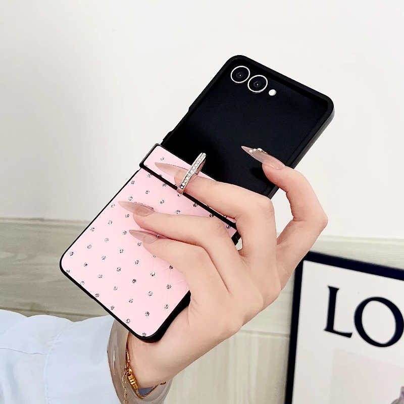 Elegant Luxury Diamond Glitter Ring Phone Case – 3-Piece Shockproof Hinge Protection Set