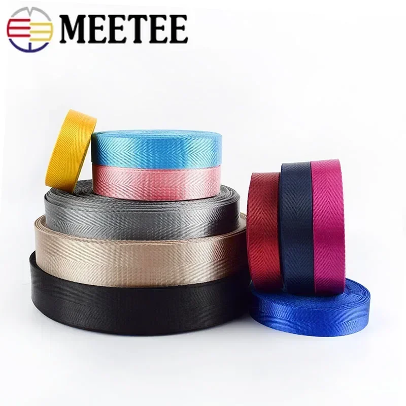 Solid Color Nylon Webbing Ribbon - 5 Meters, 1mm Thick, Multiple Width Options for DIY Projects and Sewing Accessories