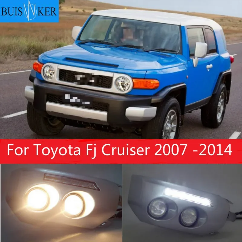 

2 шт., светодиодные дневные ходовые огни для Toyota Fj Cruiser 2007, 2008, 2009, 2010, 2011, 2012, 2013, DRL, противотуманные фары