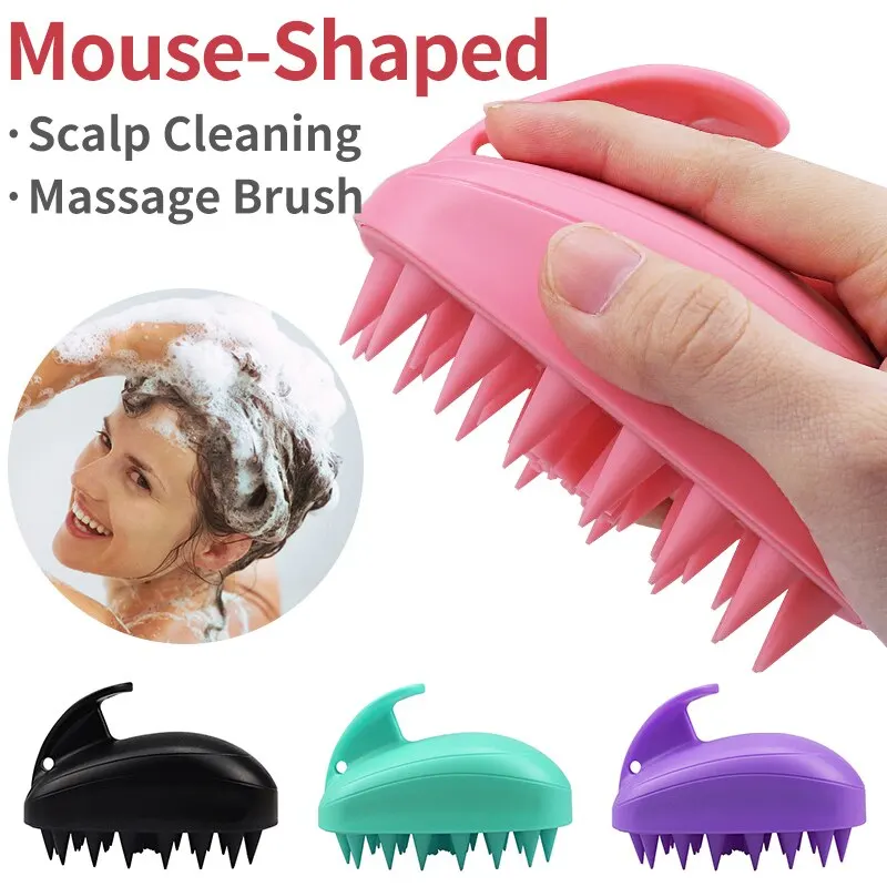 Hair Brush Massage Silicone Soft Hair Brush Massage Comb Cleaning Scalp Household Shower Comb