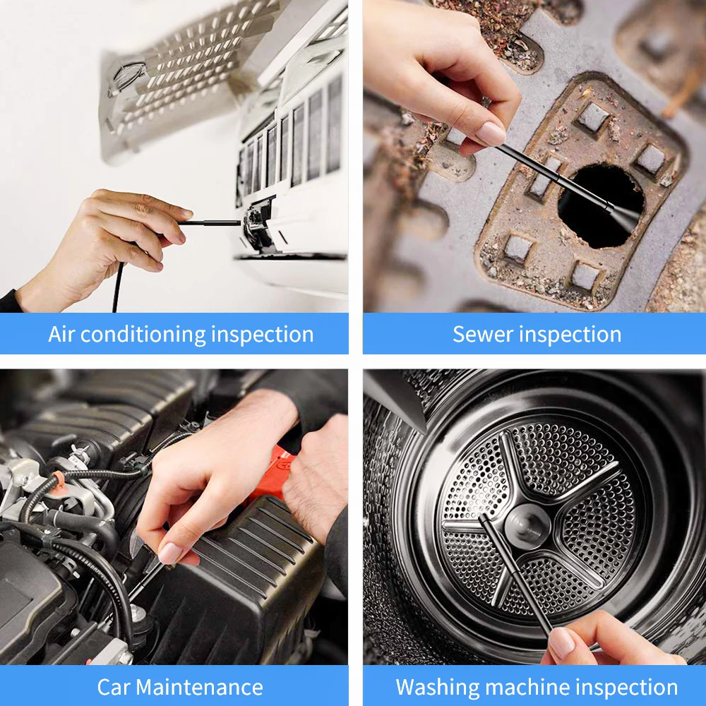 Inspection camera 5.5mm 1080P 2.4" LCD digital borescope IP67 waterproof snake scope for car pipe