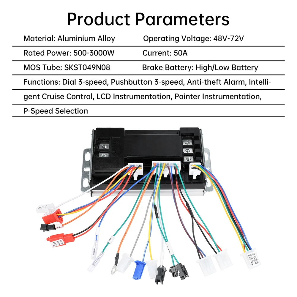 48V60V72V50A Sine Wave Brushless Motor Controller Sinusoidal Electric Vehicle Controller Mute Three-mode Driver 3000W ﻿