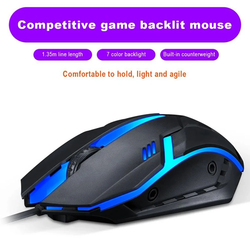 Gaming Mouse V1 Wired USB Luminous Computer Laptop Home Office Mouse