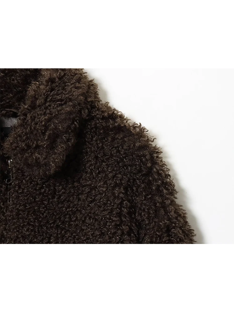 New Women Winter Autumn Fur Teddy Jacket Casual Faux Fur Short Coat Fashion Long Sleeve Zip Up Outwear Women Warm Outerwear