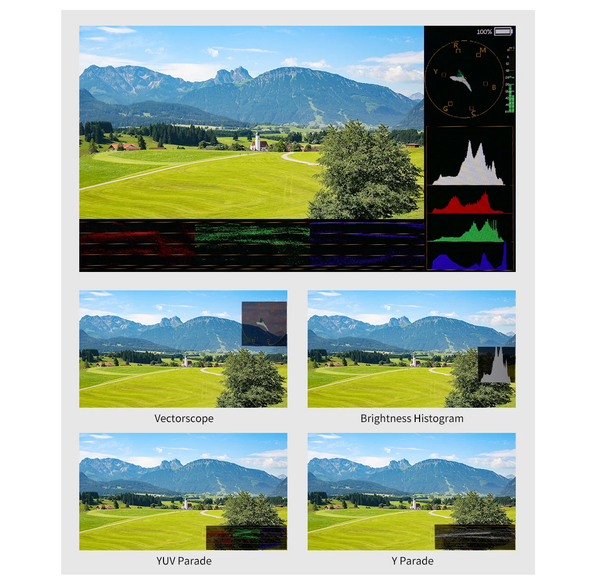 P133 PRO Broadcast Monitor 13.3in 1000nit Daylight Viewable 3G-SDI 4K 60Hz Scree