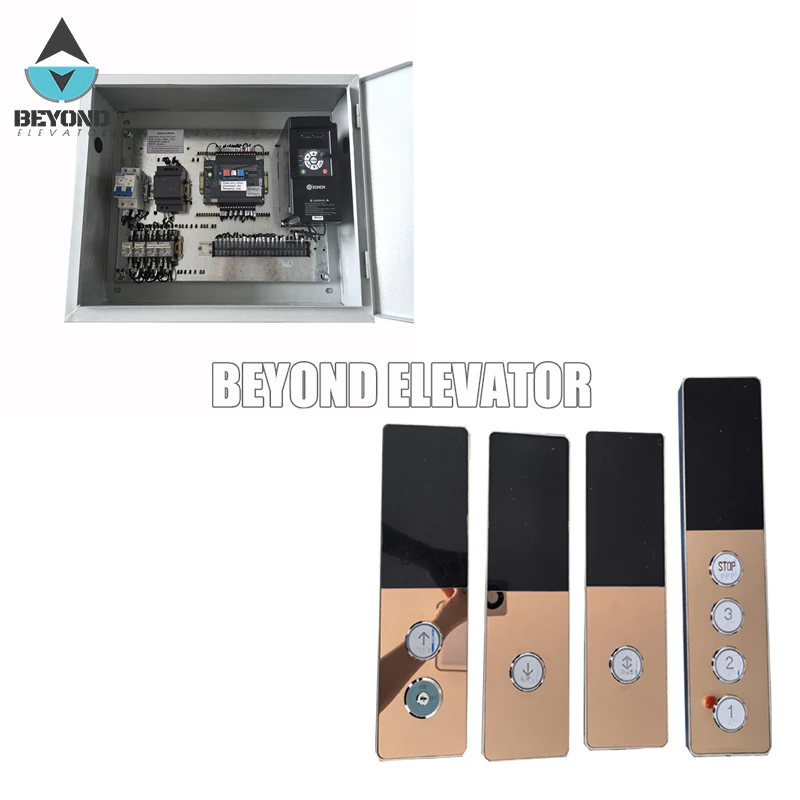 3 floors Lift Controller System with Rose Golden Call Panel and connection wire limit switch