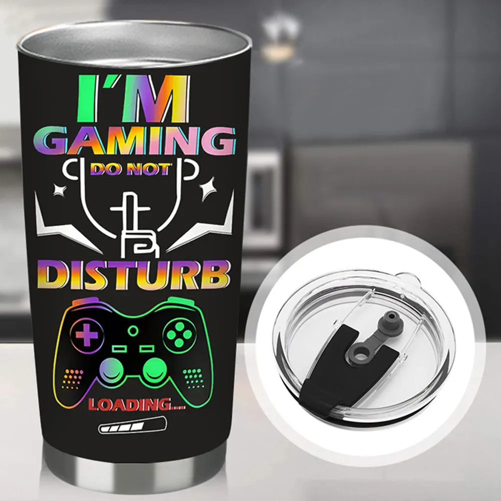 Insulated Drinking Cup 20oz Stainless Steel Gamer Tumbler Cup Coffee for Teen Boy Son Dad Birthday Christmas Present