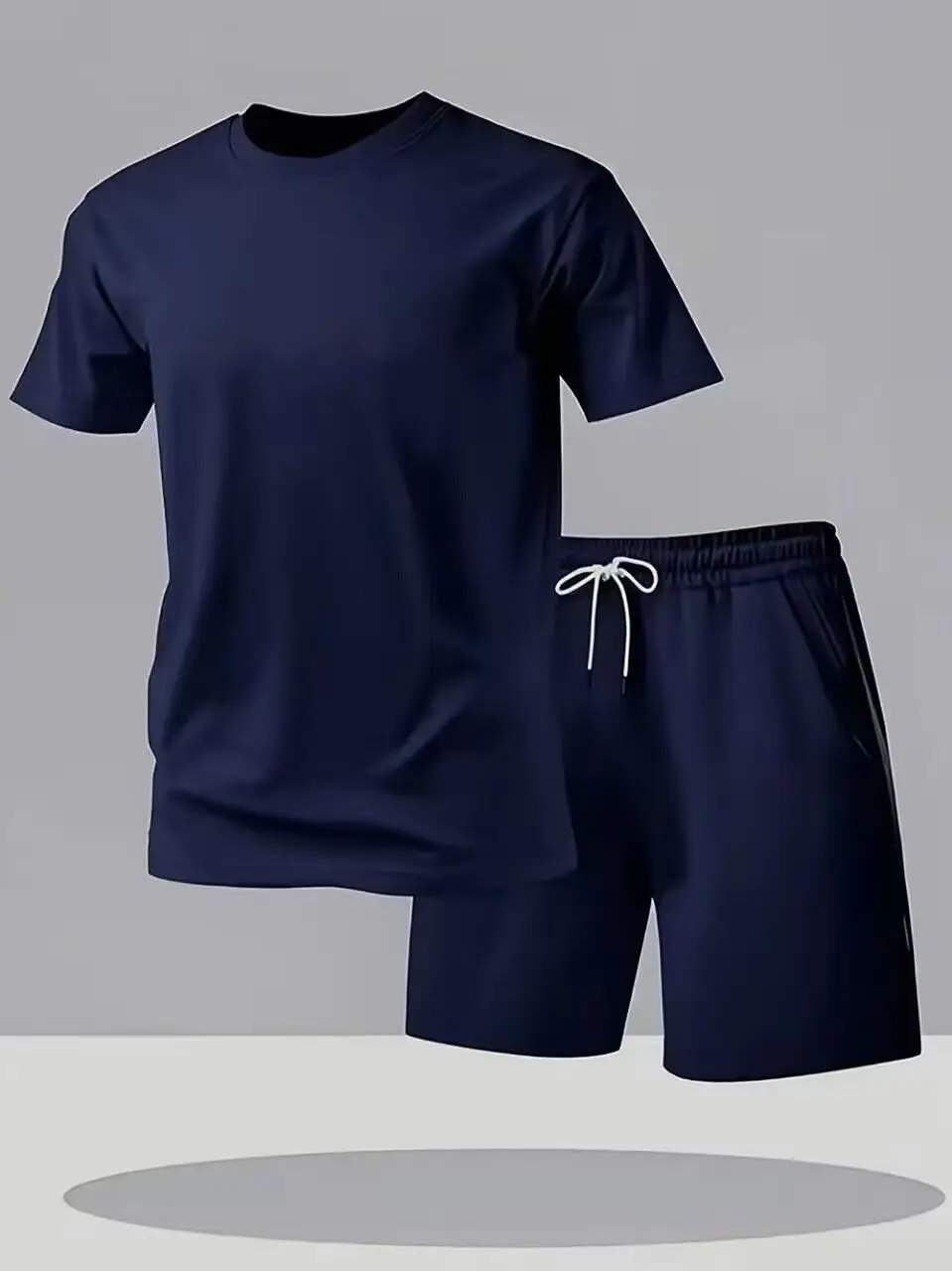 Nuovo abbigliamento sportivo estivo da uomo, set due pezzi con t-shirt a maniche corte e pantaloncini, abbigliamento casual traspirante e ad asciugatura rapida. - immagine 6