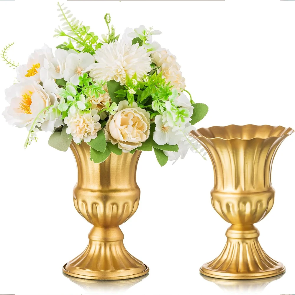 Pot De Fleurs En Métal Pour Centre De Table De Mariage, Jardinière Dorée, Vase Él, Vraie Petite Trompent