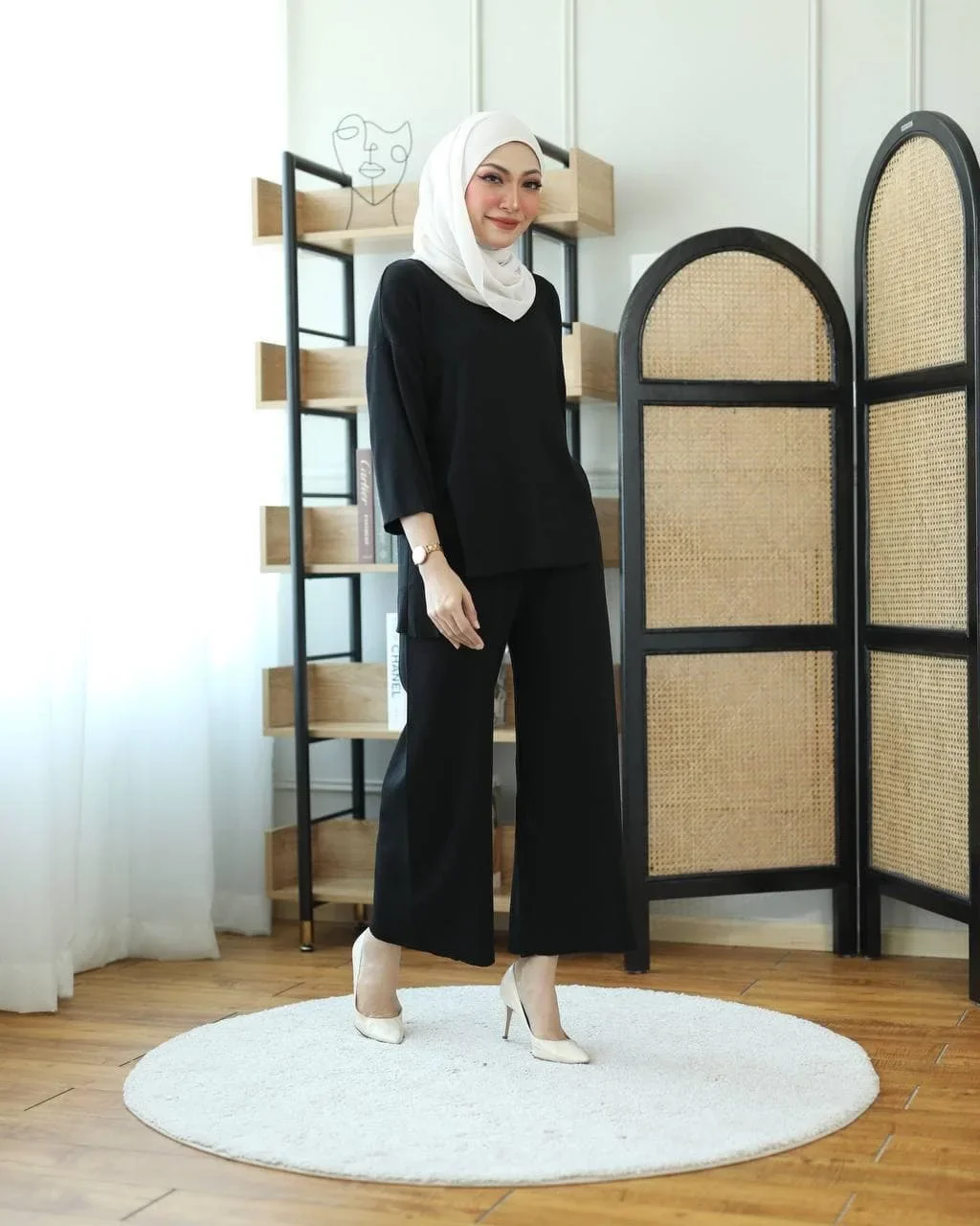 Autumn And Winter Arab Dubai New Middle East Muslim Fashion Women's Wide  Leg Pants Two-piece Set Vetment Femme Hijab Islamic - AliExpress