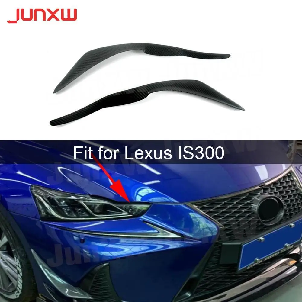 2Pcs Carbon Fiber Auto Car Side Headlights Eyelids Eyebrows Trim Cover