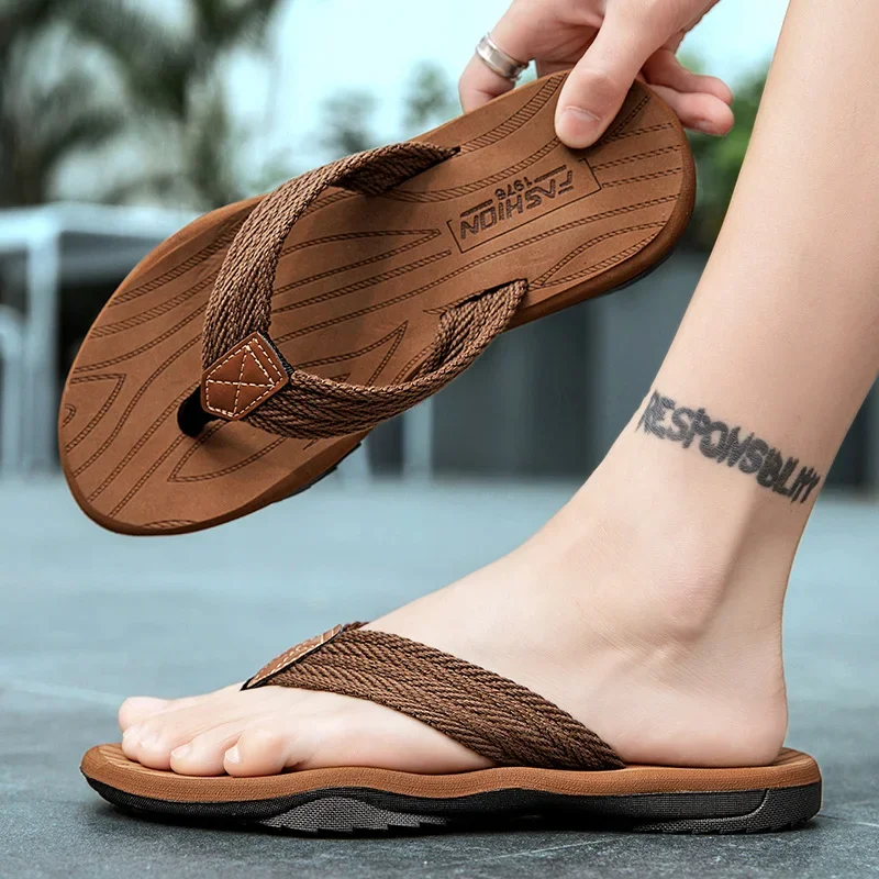 Flip Flops Jumpmore Men Flip Flops Fashion Mens Sandals Outdoor Soft Summer Slippers Size 39-46