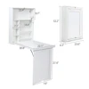 Modern Compact Wood Wall Mounted Folding Desk Cabinet Convertible Writing Desk for Home Office with Storage, White 5