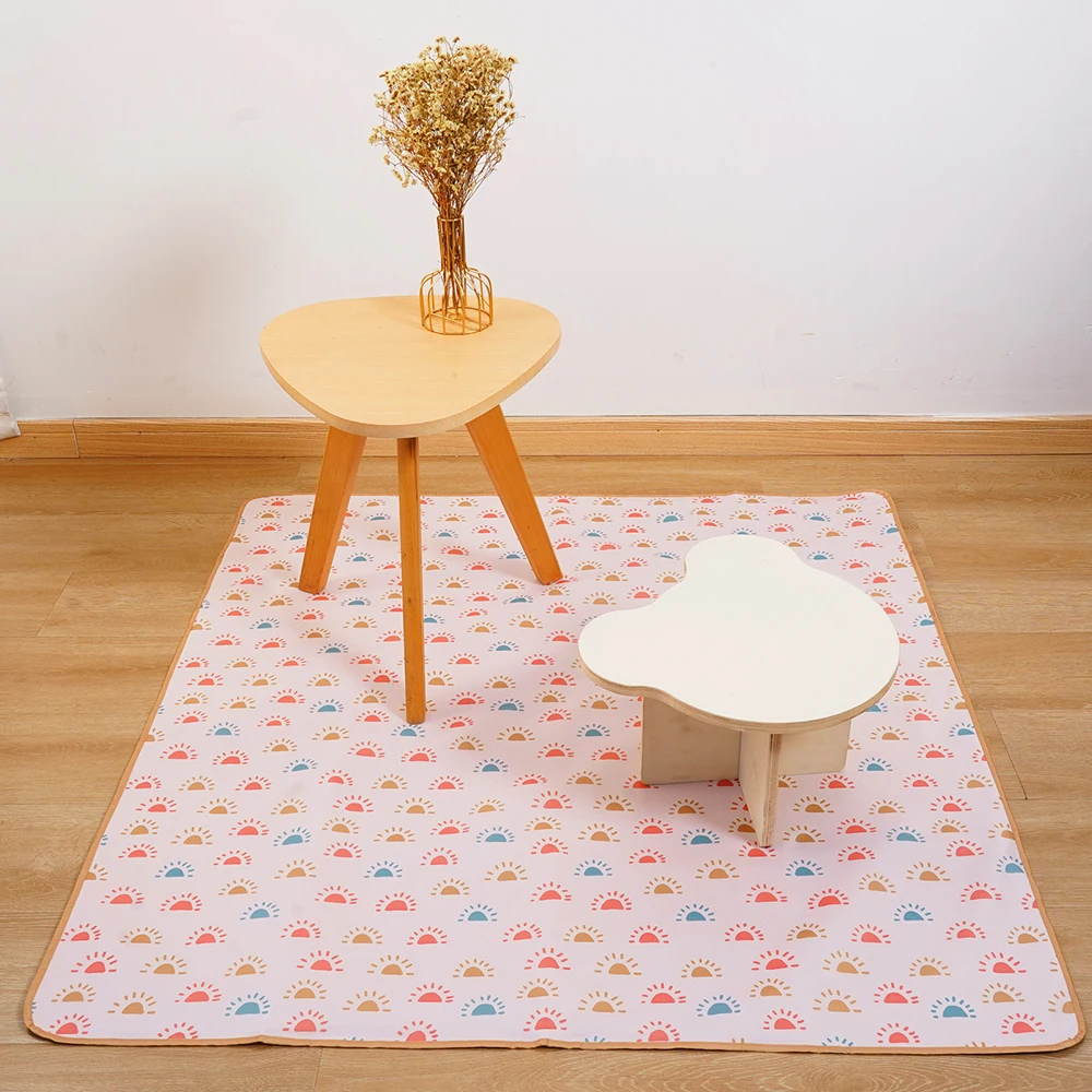 HappyFlute 110*110cm Infant Anti-slip Mat Multifunctional Foldable Waterproof Splat Floor Mats For Kids Climbing Gaming Playing play mat,game mat