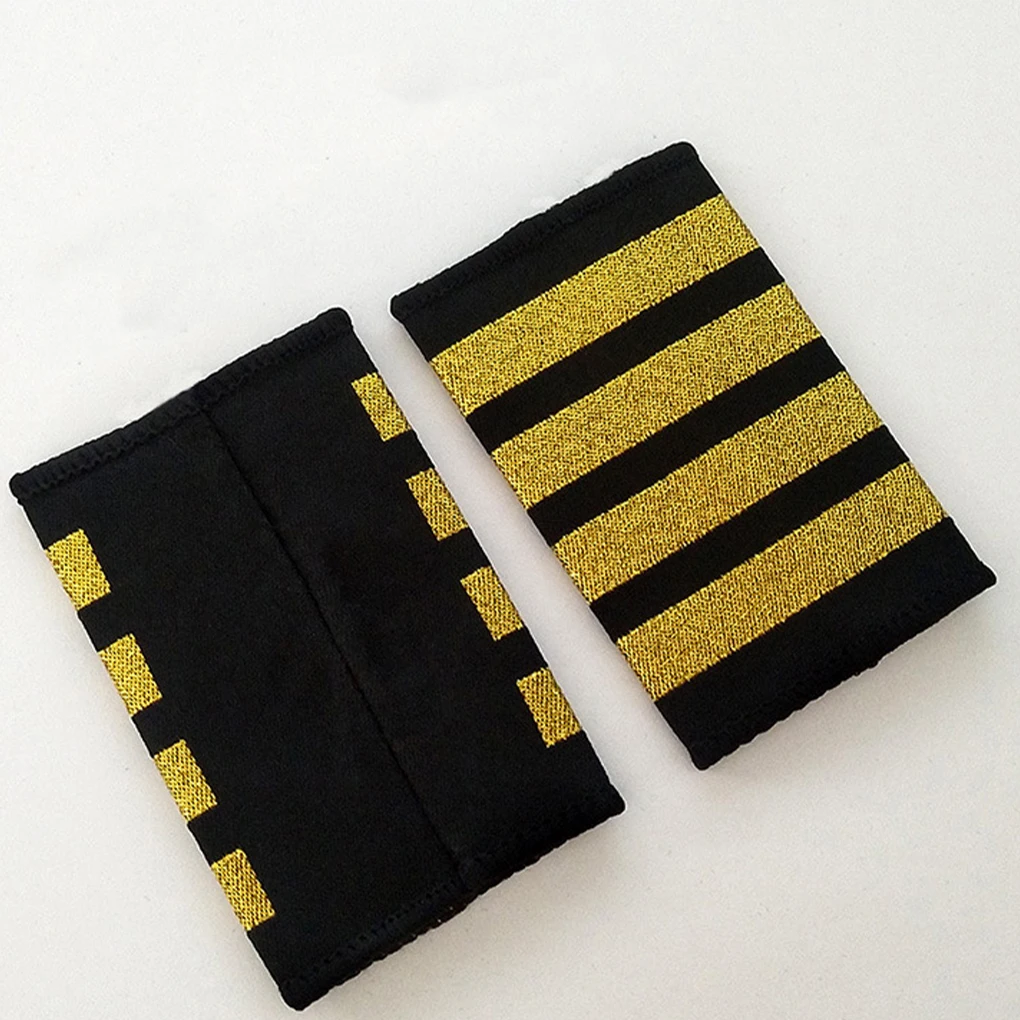 Easy To Epaulettes Shoulder Pilots Bar For Shirt Professionals Fashionable Durable Versatile 2pieces