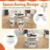 5 PCS Kids Table and Chair Set with Storage Stools for Activity-White