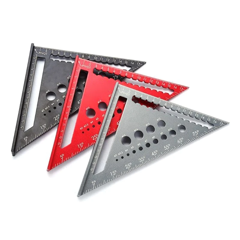 

Carpenter Square Woodworking 7 Inch Rafter Square, Aluminum Tools Adjustable Metal Ruler Woodworking Dropship