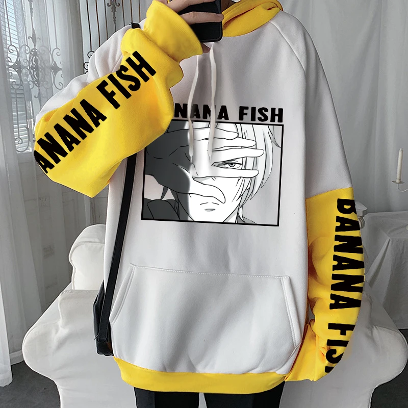 Harajuku Anime Manga Banana Fish Ash Lynx Hoodies Cool Cartoon Men