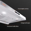 VEVOR Under Cabinet Range Hood Dual Motors Ductless Kitchen Stove Vent Permanent Filter Touch Control Panel Silver (30 inch) 6