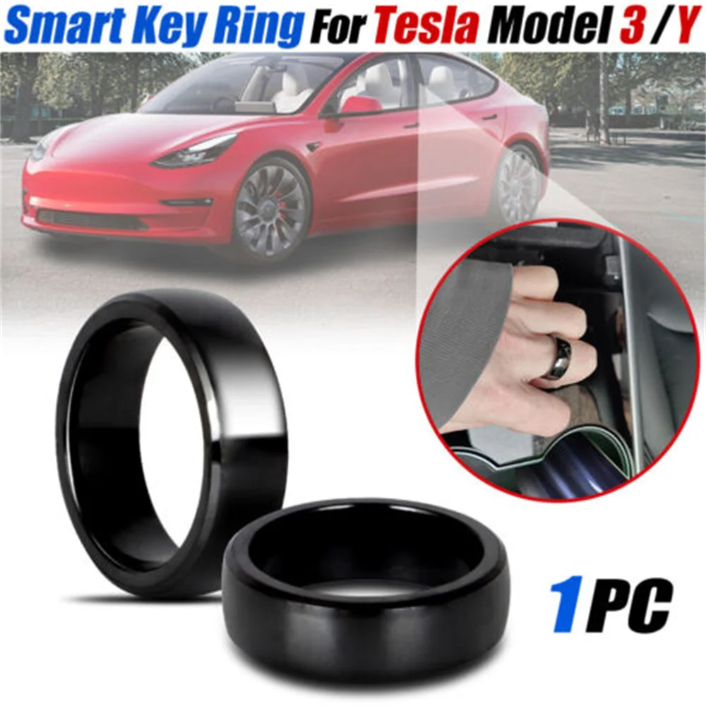 

For Tesla Model 3 Model Y Smart Key Ring Accessories NFC Ceramic Ring Replace Car Key Card Key Fob Made With Original Card Chips