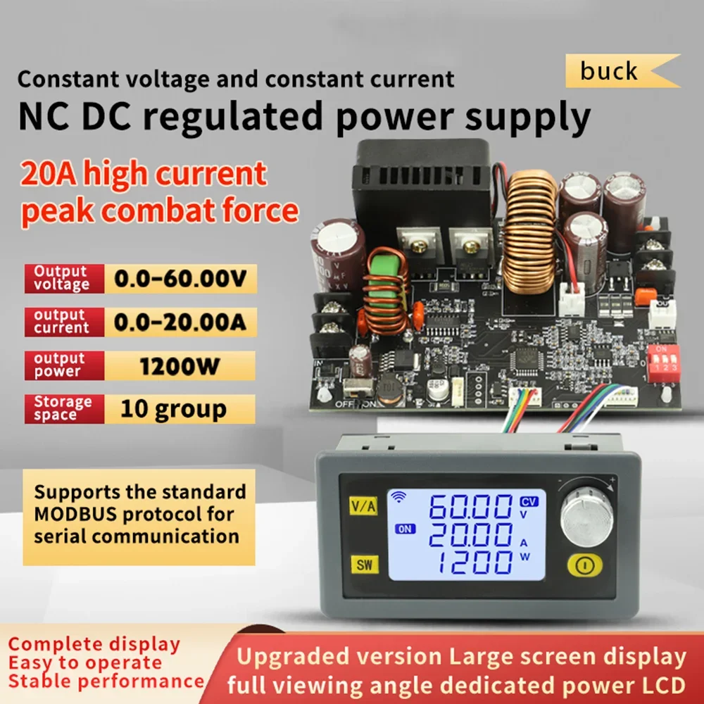 CNC 가변 안정화 전압 전원 공급 장치, 정전압 정전류, 벅 모듈, XY6020L, 6-70V, 20A, 1200W