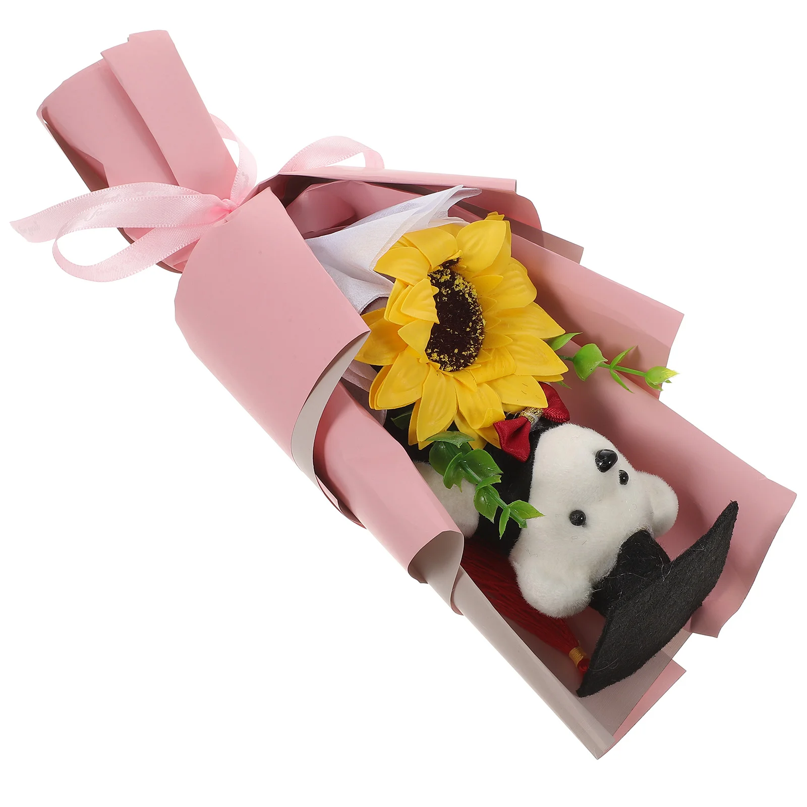 

Sunflower Gifts Graduation Bouquet Bear Decoration Statue Party Favors Pink Child