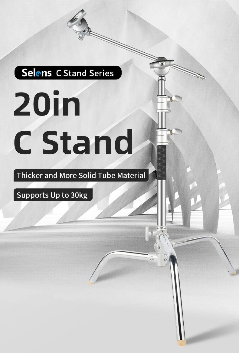 20 Inch Photography C-Stand Anti-slip Stainless Steel Light Stand With Extensio