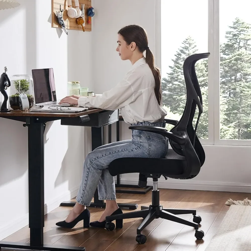 

Study Office Chairs with Wheels, Comfy Swivel, Big and Tall Game, Home Mesh, High Back, Gaming Chair,Work,120 ° Tilt for Bedroom