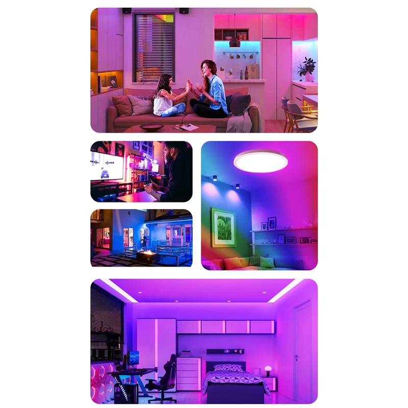 

12 Inch 28W RGB+3CCT LED Ceiling Light 85V-265V 3000K/4000K/6500K Three-Tone Light Bedroom Study Balcony Ceiling Light
