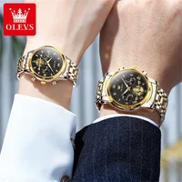 OLEVS Quartz Couple montre marque de luxe étanche Phase lunaire Code de synchronisation montre élégant et romantique amoureux son Couple montre 4