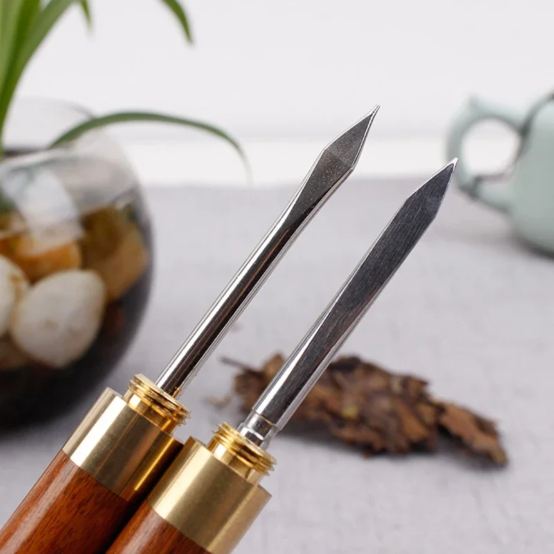 Tea Knife Cone Tea Needle With Black And Ebony Handle Breaking Prying Puer Brick Professional Tools Ceremony Accessories