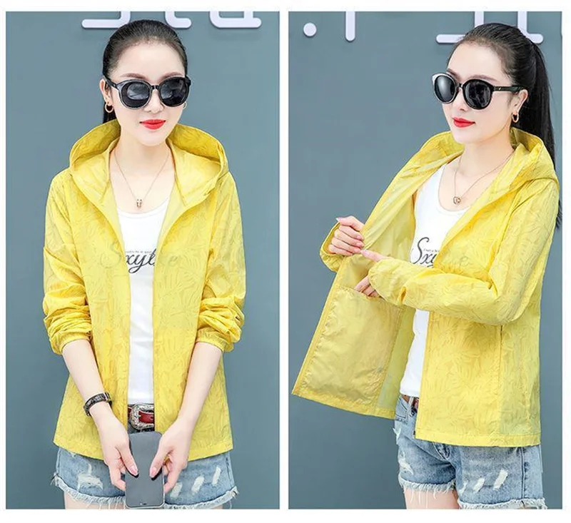Hooded Long Sleeve Thin Windbreaker Women's Coat Jacket 2023 New Summer Loose Sunscreen Coat Female UV Resistant Outdoor Top 4XL