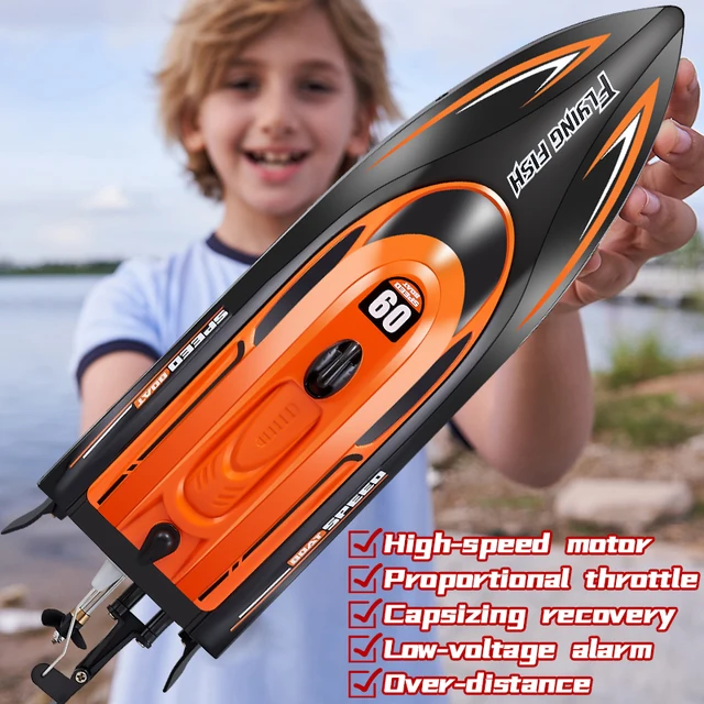 RC Battery Boat 2.4Ghz 25km/h High-Speed Remote Control Racing Electric Speedboat Low Battery Alarm Mini RC Ship Toys Kids Adult