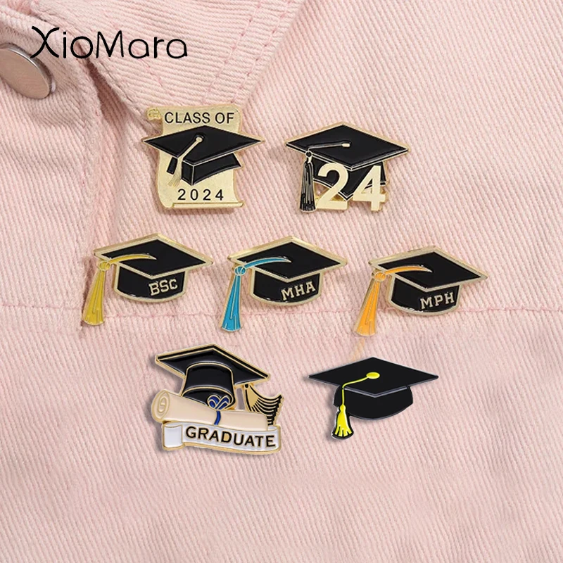 

Class Of 2024 Graduation Party Enamel Pins Graduation Season Bachelor Cap Brooches Lapel Badge Jewelry Gifts For Students